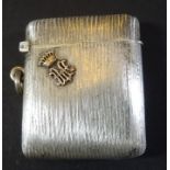 Silber-800- Streichholzhalter mit Goldmonogramm-585-, 4,5x3,5 cm, 31,5 gr.