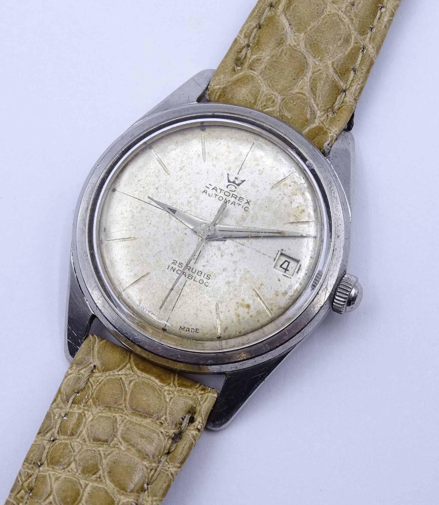 Herren Armbanduhr CATOREX, Automatikwerk, Werk läuft, D. 34mm, Alters- und Gebrauchsspuren - Bild 2 aus 4