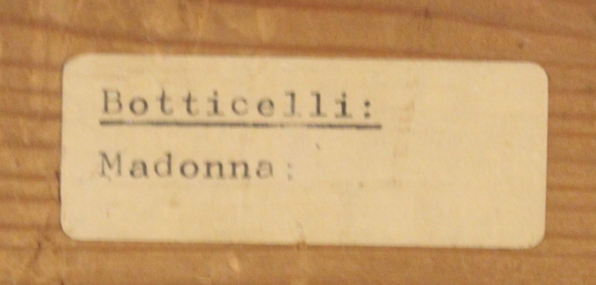 Kunstdruck nach Botticelli, Madonna, älter, gerahmt, RG 60 x 46cm. - Bild 4 aus 4