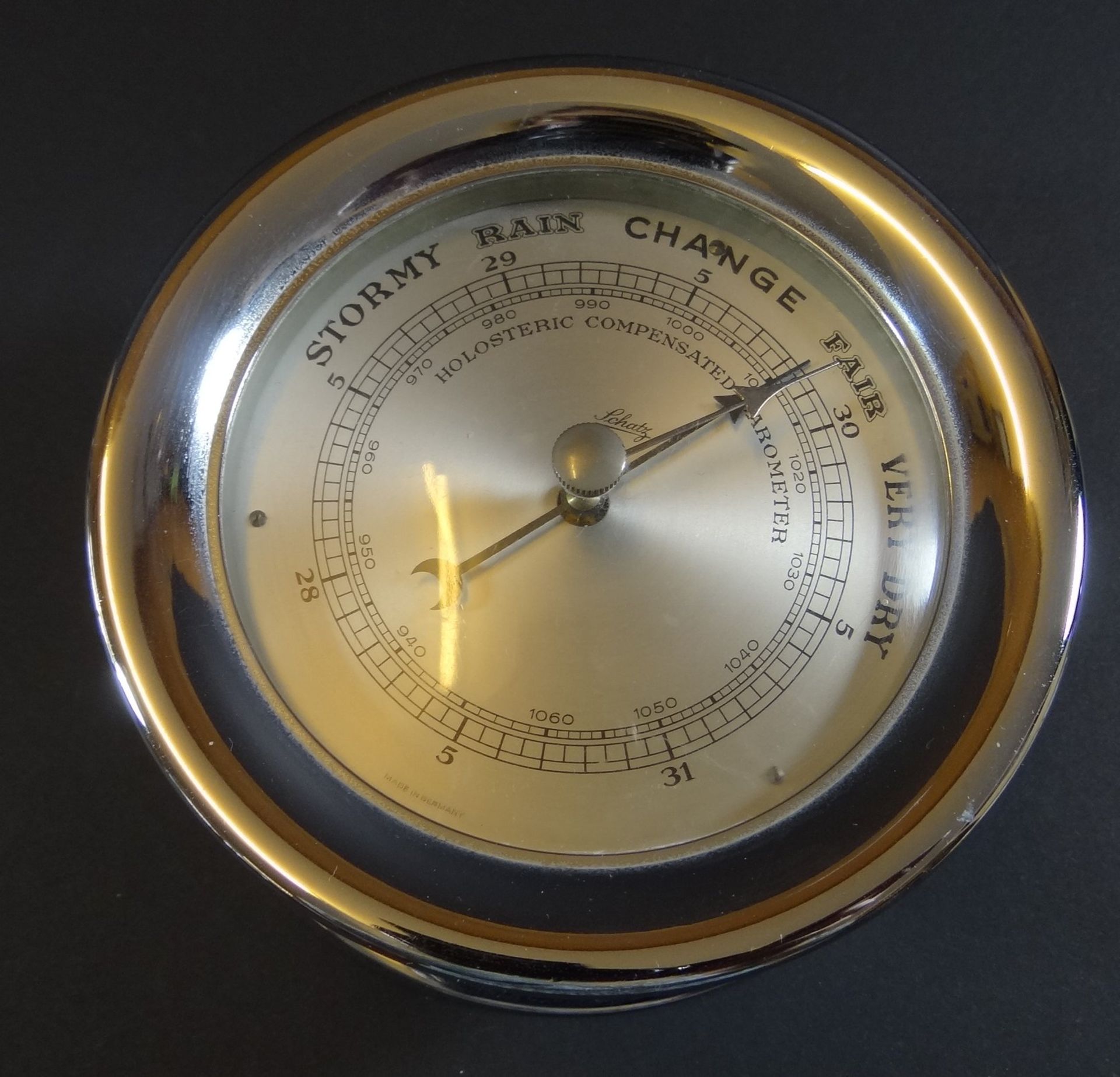 Schiffsuhr und Barometer "Schatz" Schlüsselwerk läuft, D-11 cm - Bild 7 aus 10