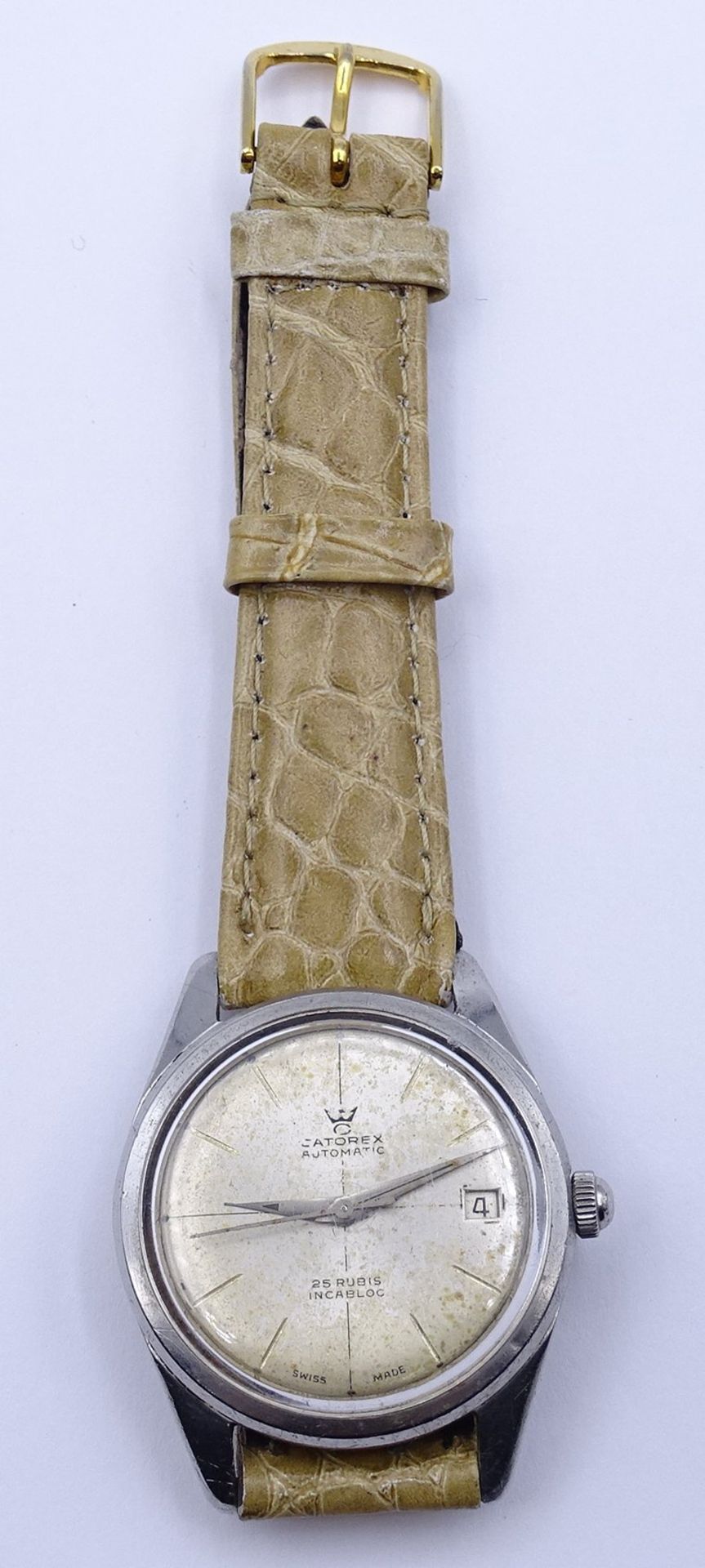 Herren Armbanduhr CATOREX, Automatikwerk, Werk läuft, D. 34mm, Alters- und Gebrauchsspuren - Bild 4 aus 4