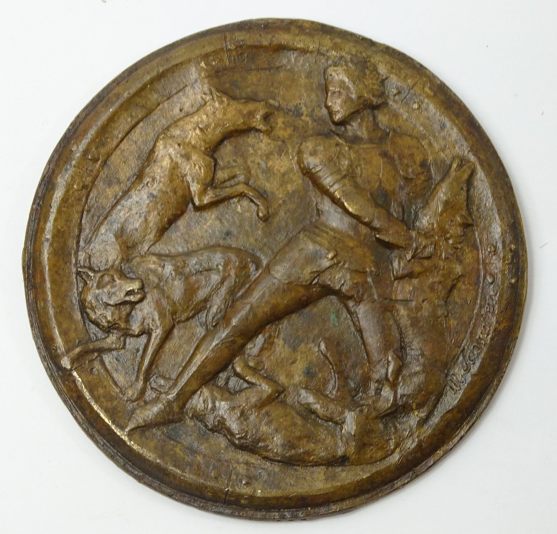 Medaille, Kupfer?, Karl v. Litzmann, auf die Kämpfe in Brzeziny 1914, Ø 10,2 cm - Bild 2 aus 2