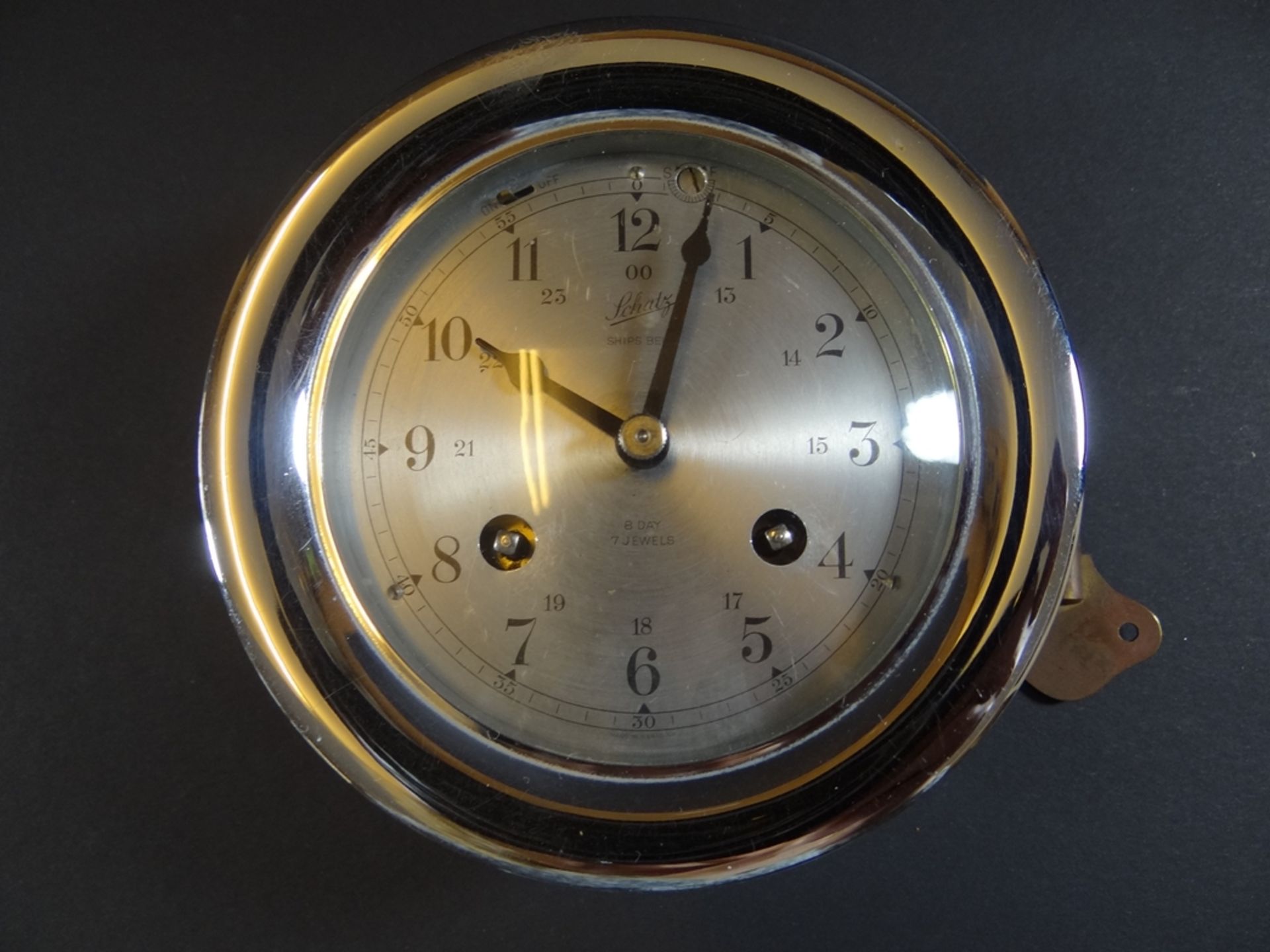 Schiffsuhr und Barometer "Schatz" Schlüsselwerk läuft, D-11 cm - Bild 3 aus 10