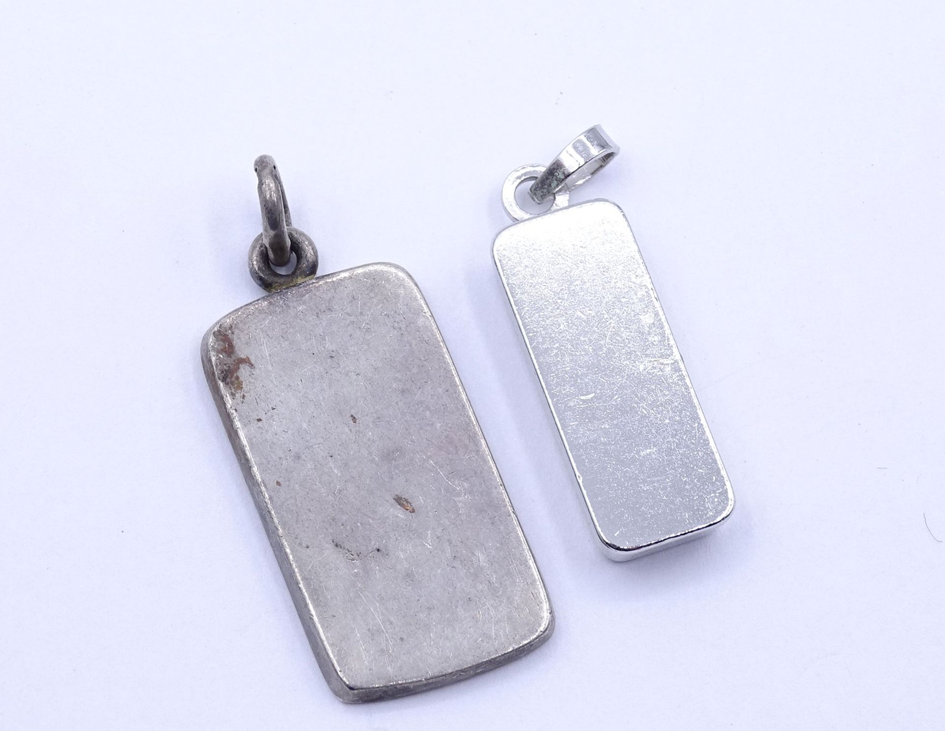 2 Silber Anhänger, Sterling Silber Barren 0.925, je 10 Gramm - Bild 3 aus 3