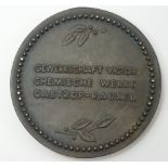 Bronzemedaille Gewerkschaft Victor, Chemische Werke Castrop-Rauxel, Ø 10 cm, H. 1,1 cm, 620 gr.