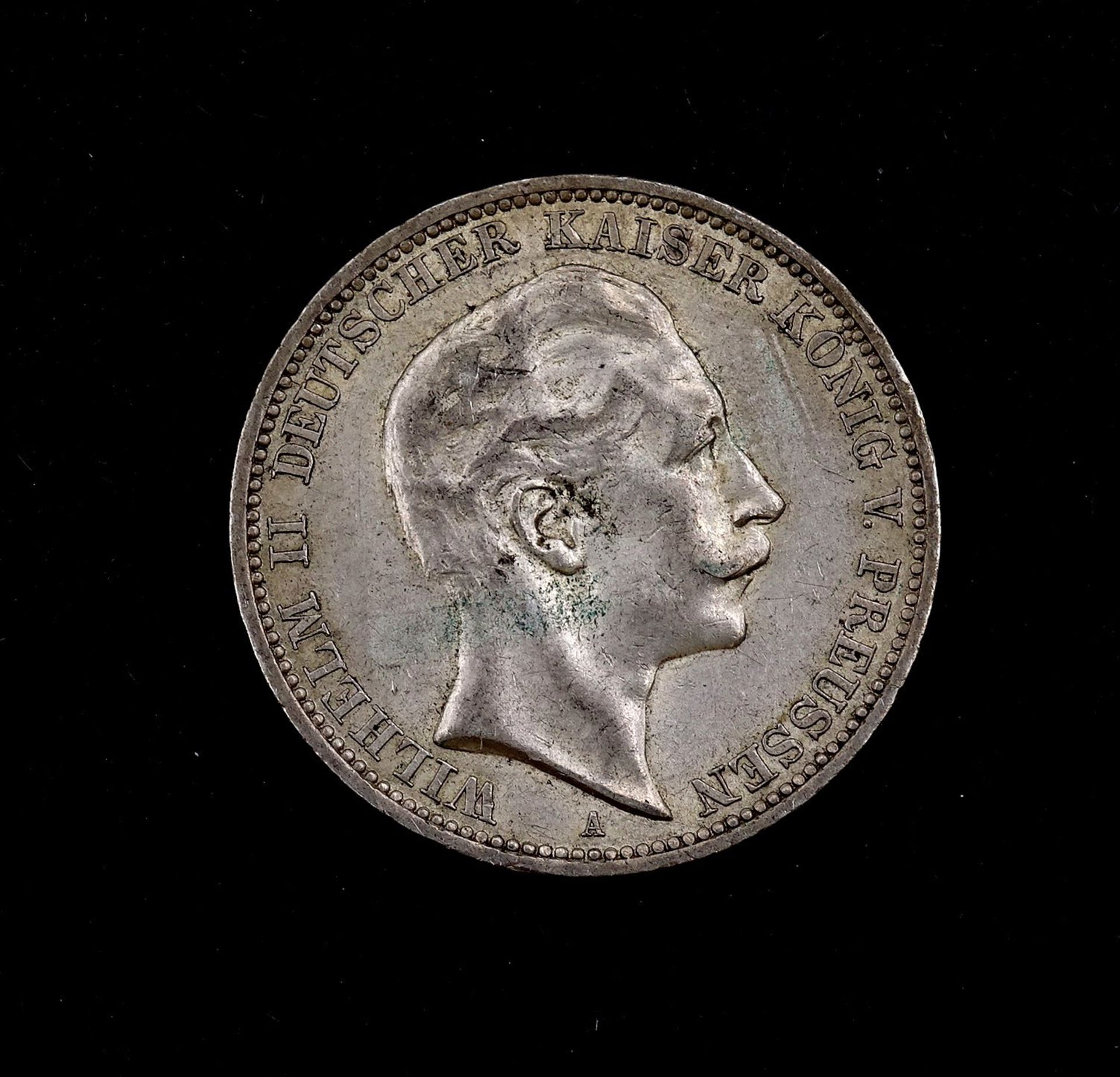 Drei Mark 1912 Deutsches Reich Wilhelm II Deutscher Kaiser König v. Preussen A, D. 33mm, 16,64g.