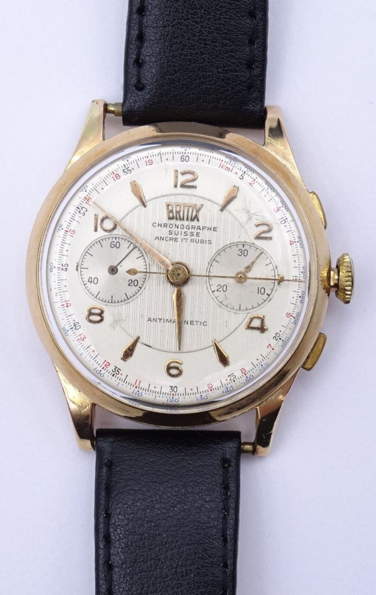 Herren Armbanduhr "Chronographe Suisse Britix",Gold 0.750 18K - Bild 6 aus 10