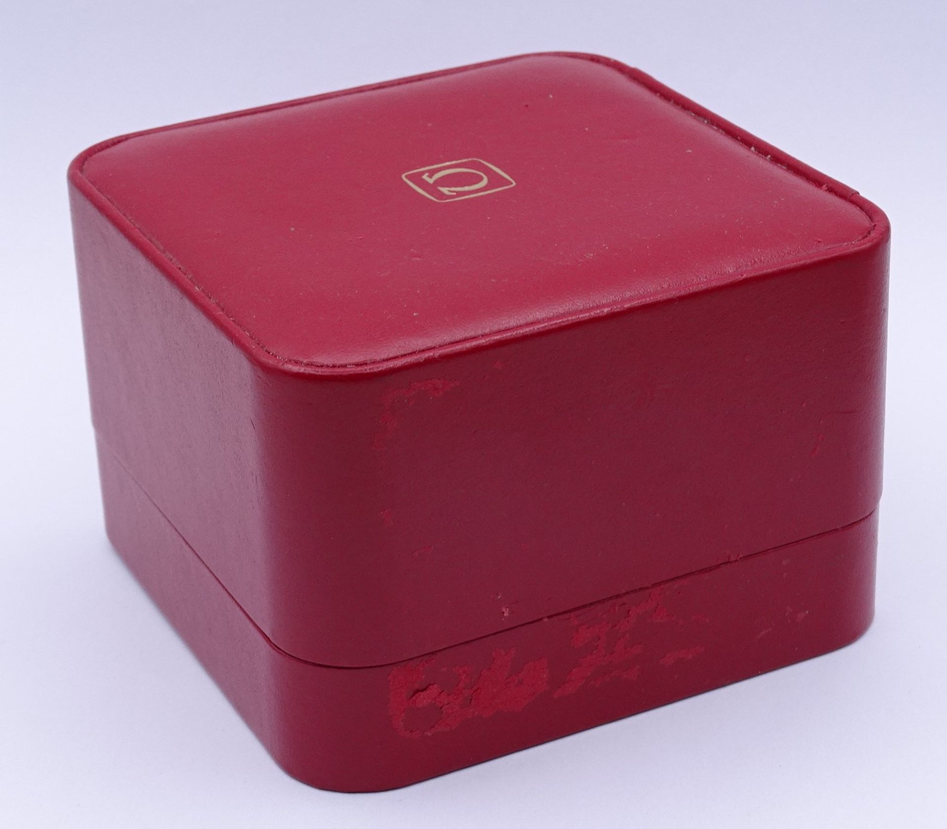 rote OMEGA Uhrenbox, 7 x 10,5 x 10,5cm, tw. Gebrauchsspuren - Bild 3 aus 5