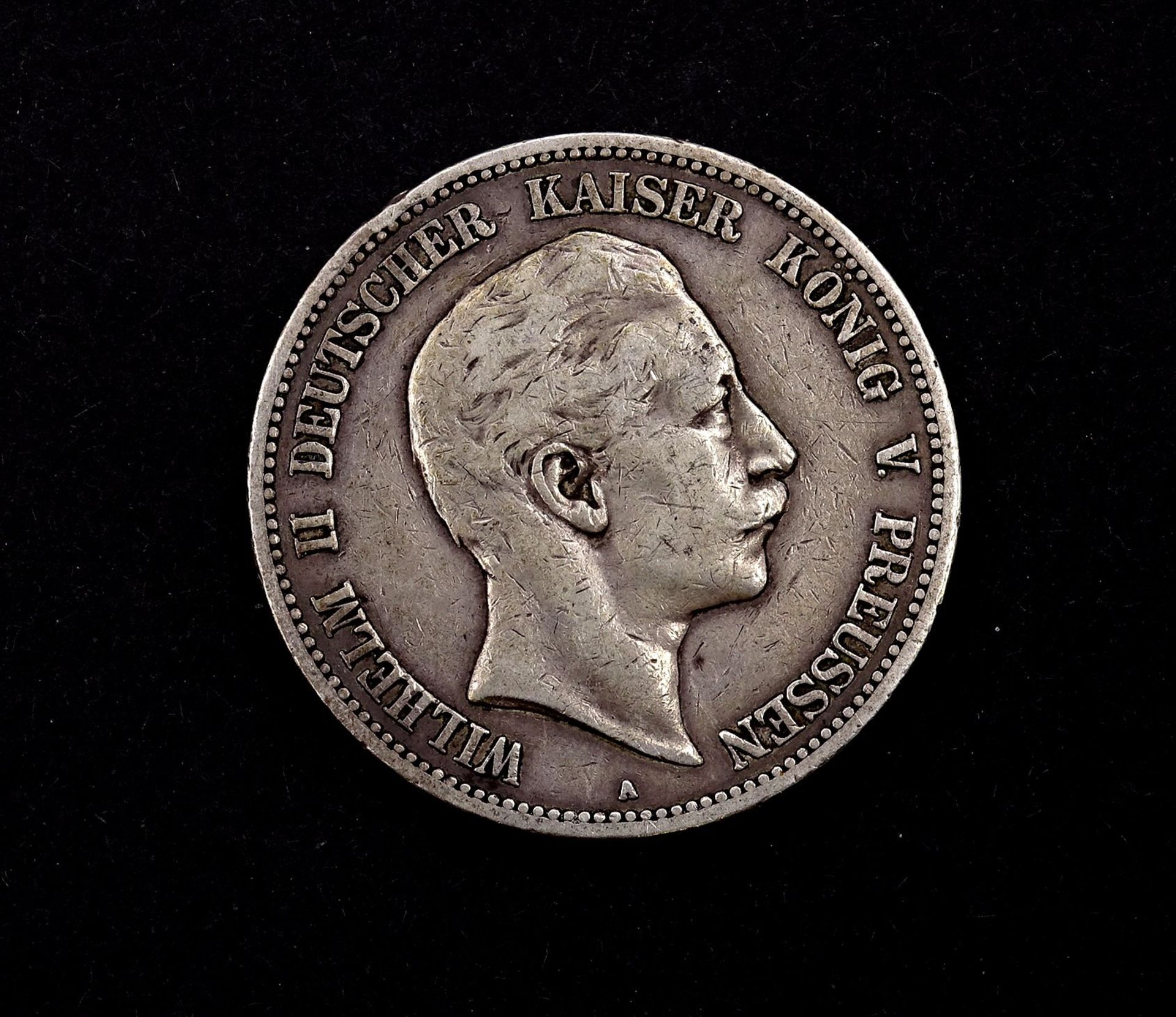 Fünf Mark 1899 Deutsches Reich Wilhelm II Deutscher Kaiser König v. Preussen A, D. 38mm, 27,55g.