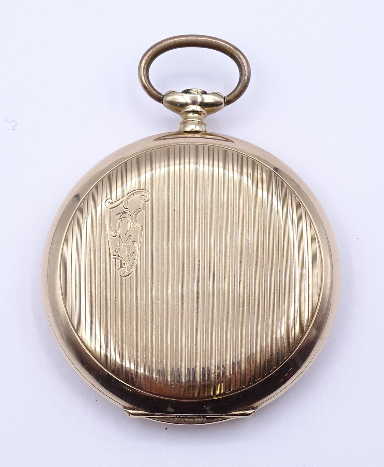 Herren Taschenuhr B.W.C. Chronometre, mechanisch, Krone fehlt, Funktion nicht überprüft, D. 49mm, B - Bild 5 aus 6