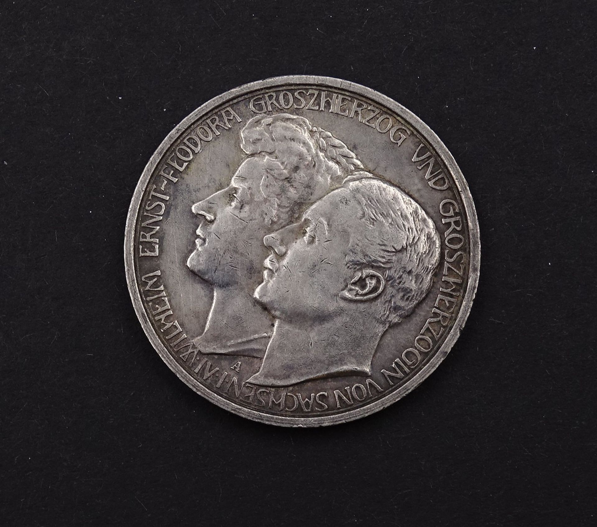 Drei Mark 1910 Großherzog und Großherzogin von Sachsen, 16,62g.,D. 33,0mm