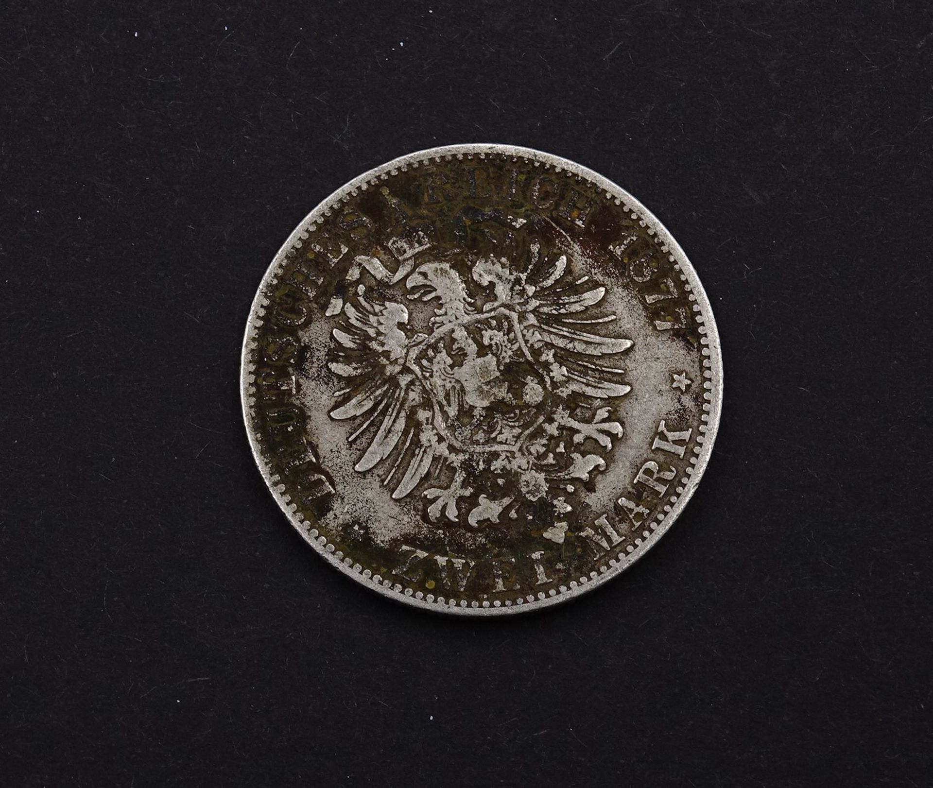 Zwei Mark 1877 Wilhelm Deutscher Kaiser König von Preussen A, 10,81g.,D. 28,0mm - Bild 2 aus 2