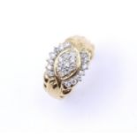 Goldring 0.585 mit 23 Diamanten zus.ca. 0,40ct., 5,7g., RG 55