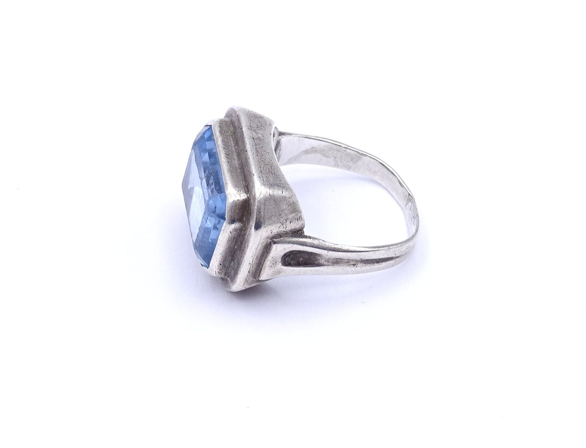 Silber Ring mit einen hellblauen Edelstein, Silber 0.835, 8,0g., RG 55 - Image 4 of 5