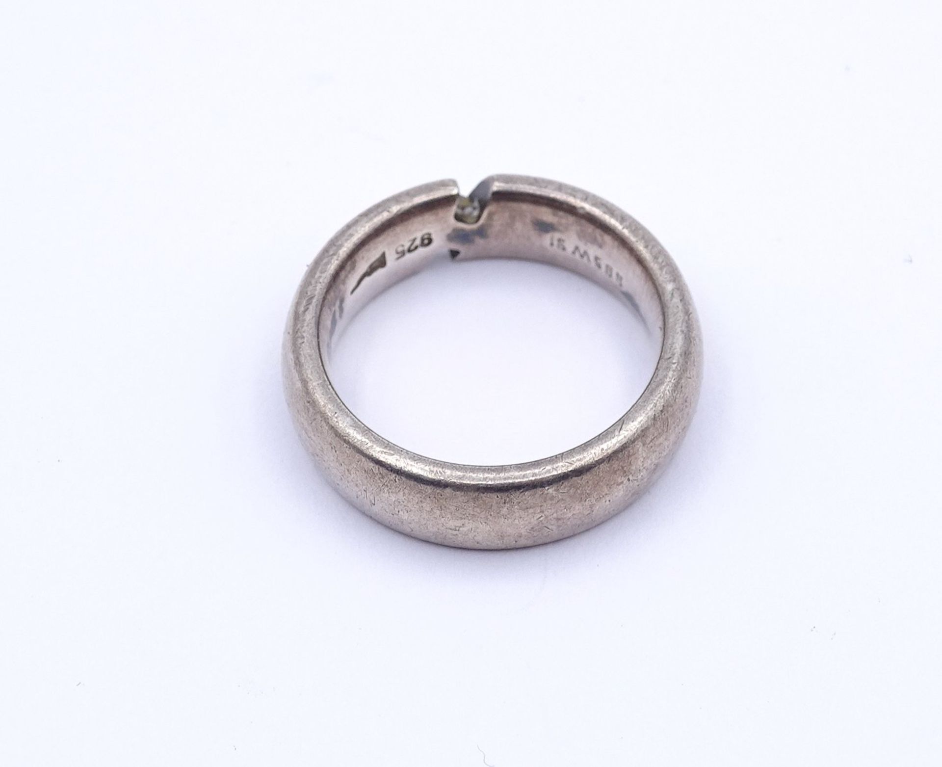 Brillant Silber Ring, 0,05ct., W/si, 8,5g., RG 55 - Bild 3 aus 3