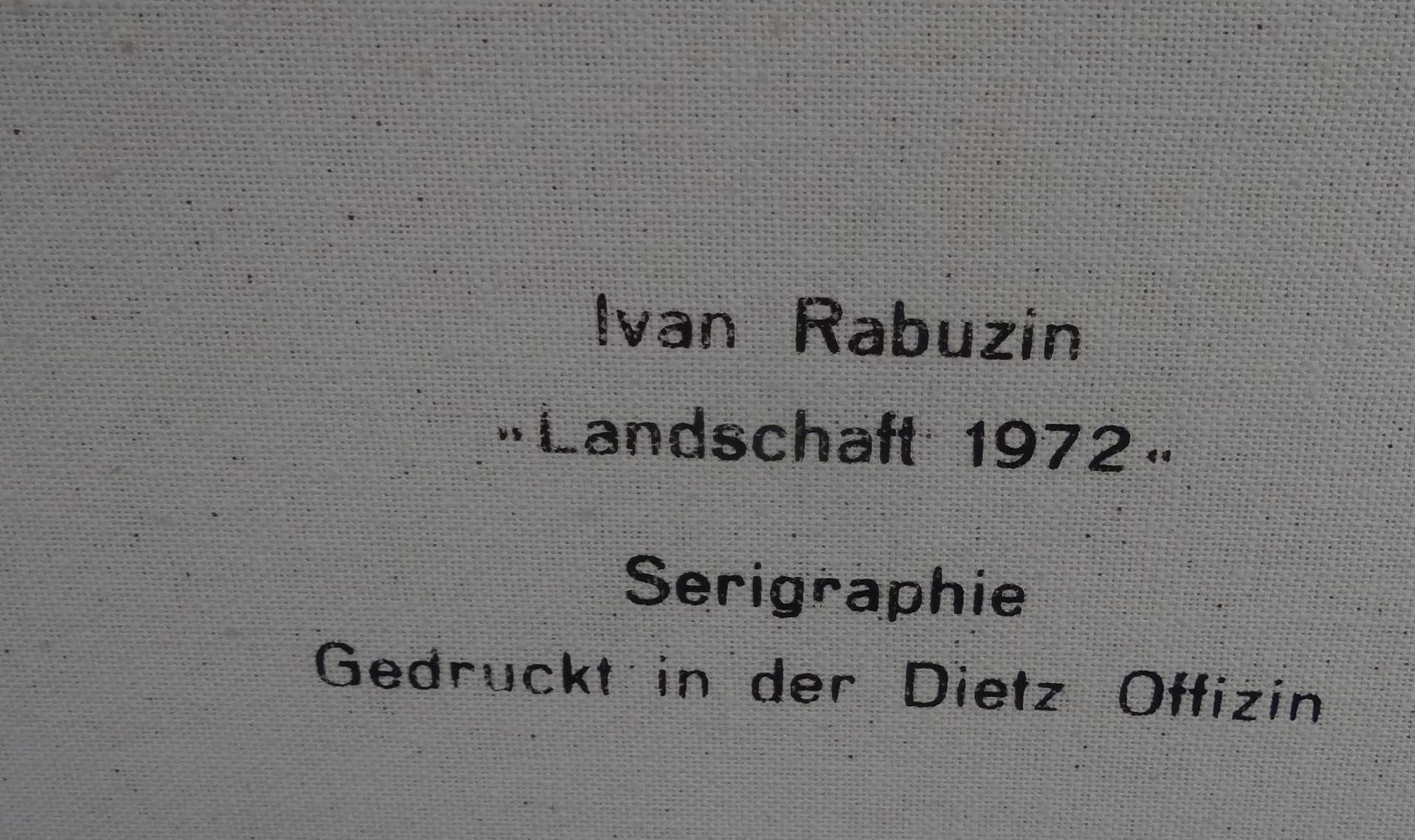 Ivan RABUZIN (1919/21-2008) "Landschaft" naiver Öldruck auf Leinen, gerahmt, RG 62x77 cm - Image 4 of 4