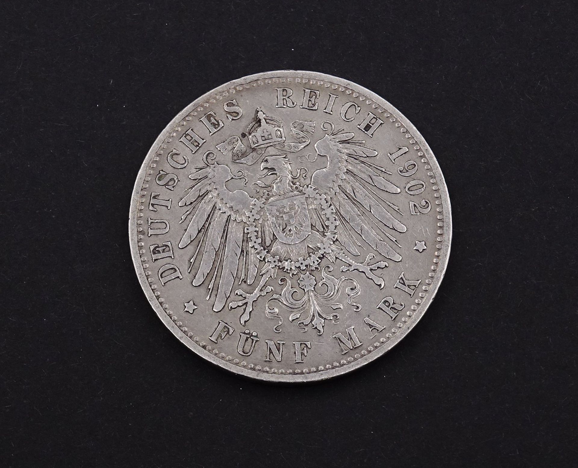 Fünf Mark 1902 Otto König von Bayern D, 27,61g.,D. 38,0mm - Bild 2 aus 2