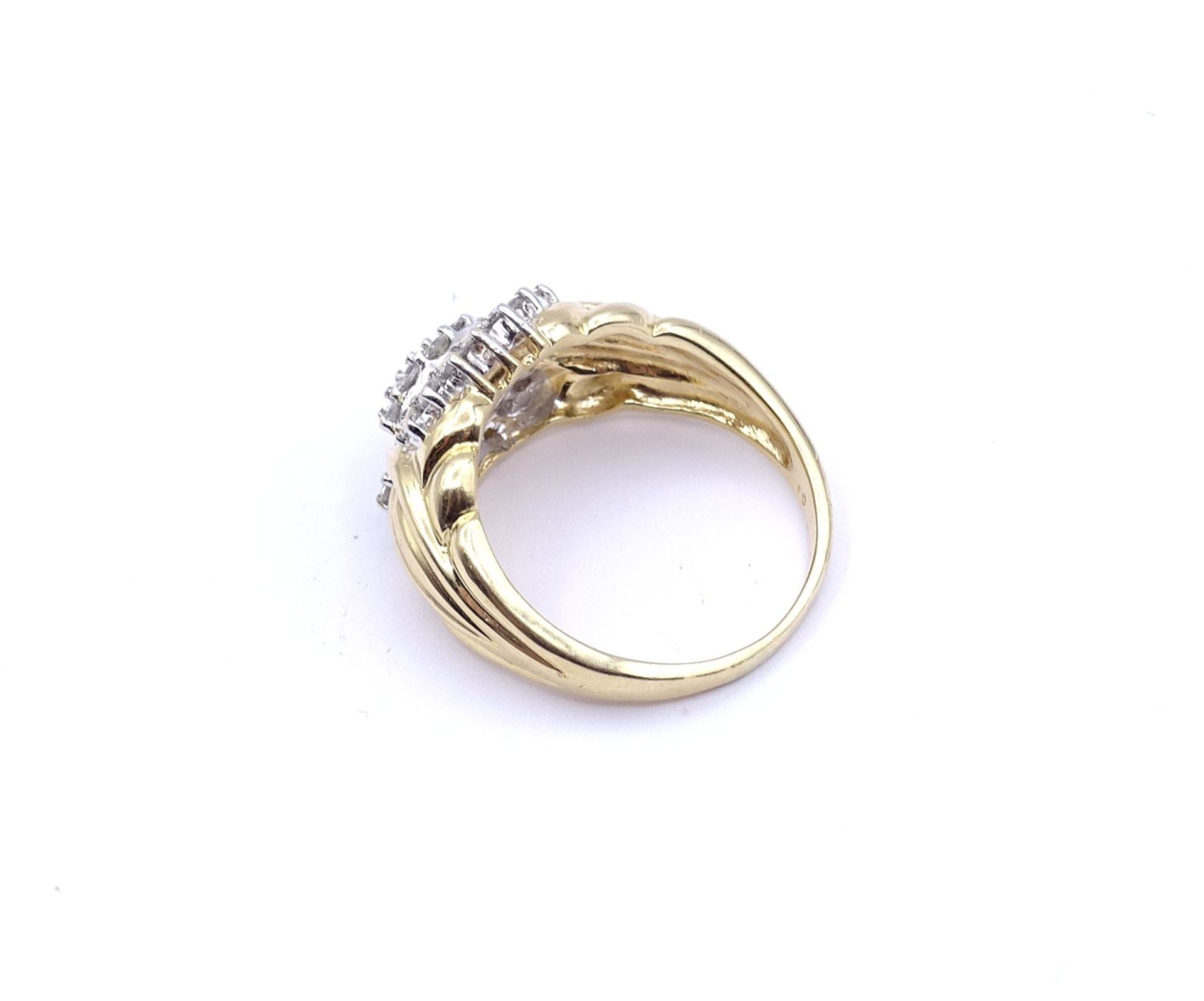 Goldring 0.585 mit 23 Diamanten zus.ca. 0,40ct., 5,7g., RG 55 - Bild 8 aus 8