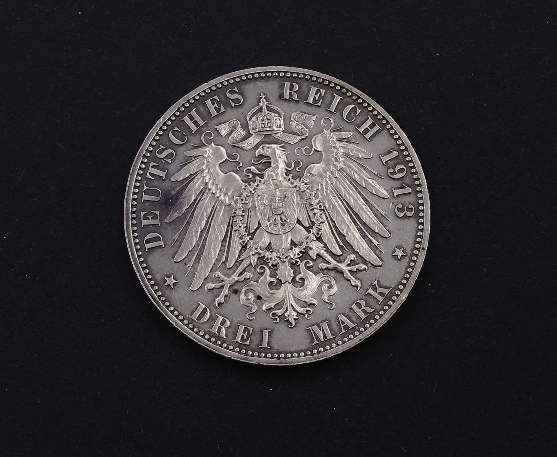 Drei Mark 1913 18.Oktober 1813-1913 E, 16,58g., D. 32,9mm - Bild 2 aus 2