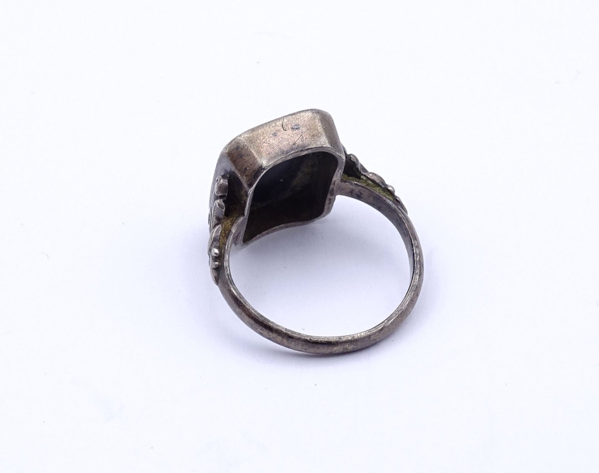 Alter Herren Ring mit Onyx, Silber 0.835, 5,9g., RG 60 - Image 4 of 4