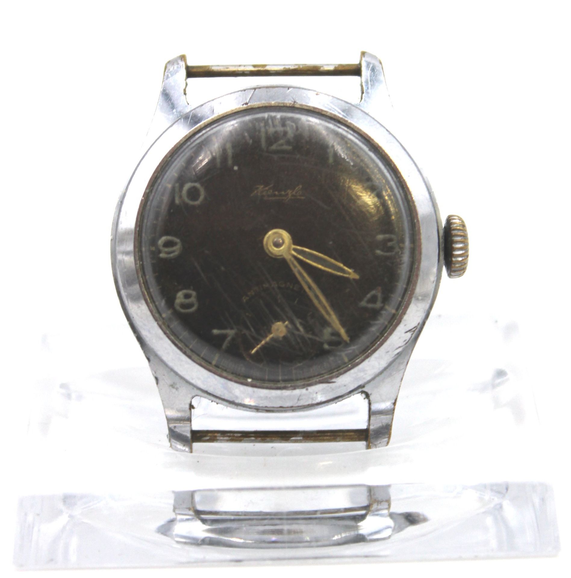 Armbanduhr, Kienzle, wohl 30/40er Jahre, Werk steht, starke Tragespuren, D-3cm.
