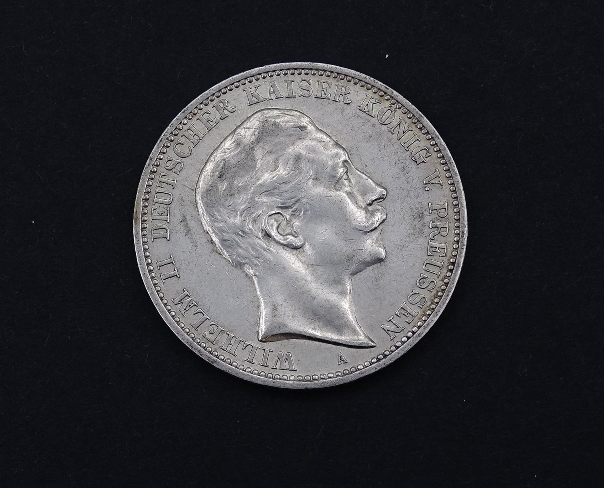 Drei Mark 1909 Wilhelm II Deutscher Kaiser König von Preussen A, 16,60g.D. 33,0mm