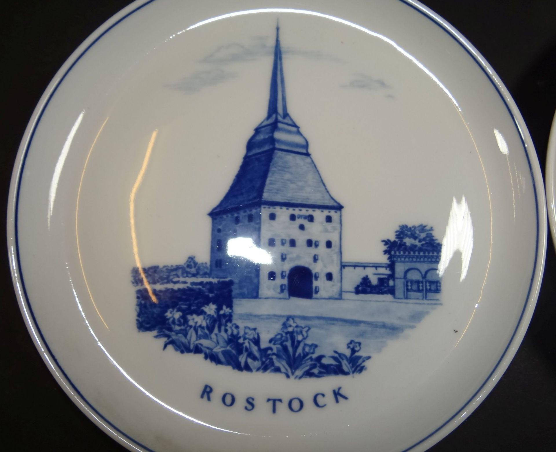 4x Meissen Ansichtenteller "Rostock", Aquatinta, 1.Wahl, D-17,5 cm - Bild 2 aus 5
