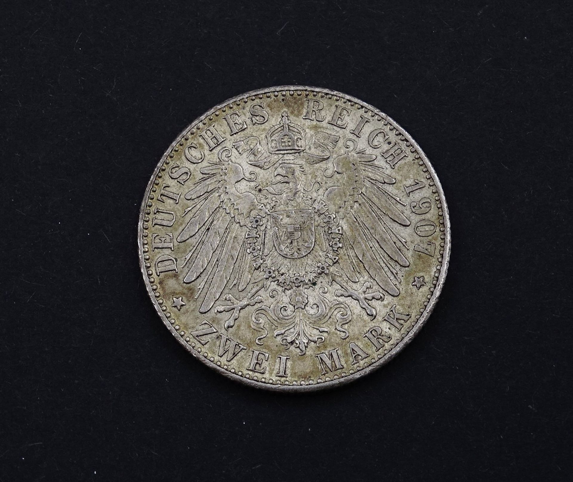 Zwei Mark 1907 Otto König von Bayern D, 11,06g.,D. 28,3mm - Bild 2 aus 2