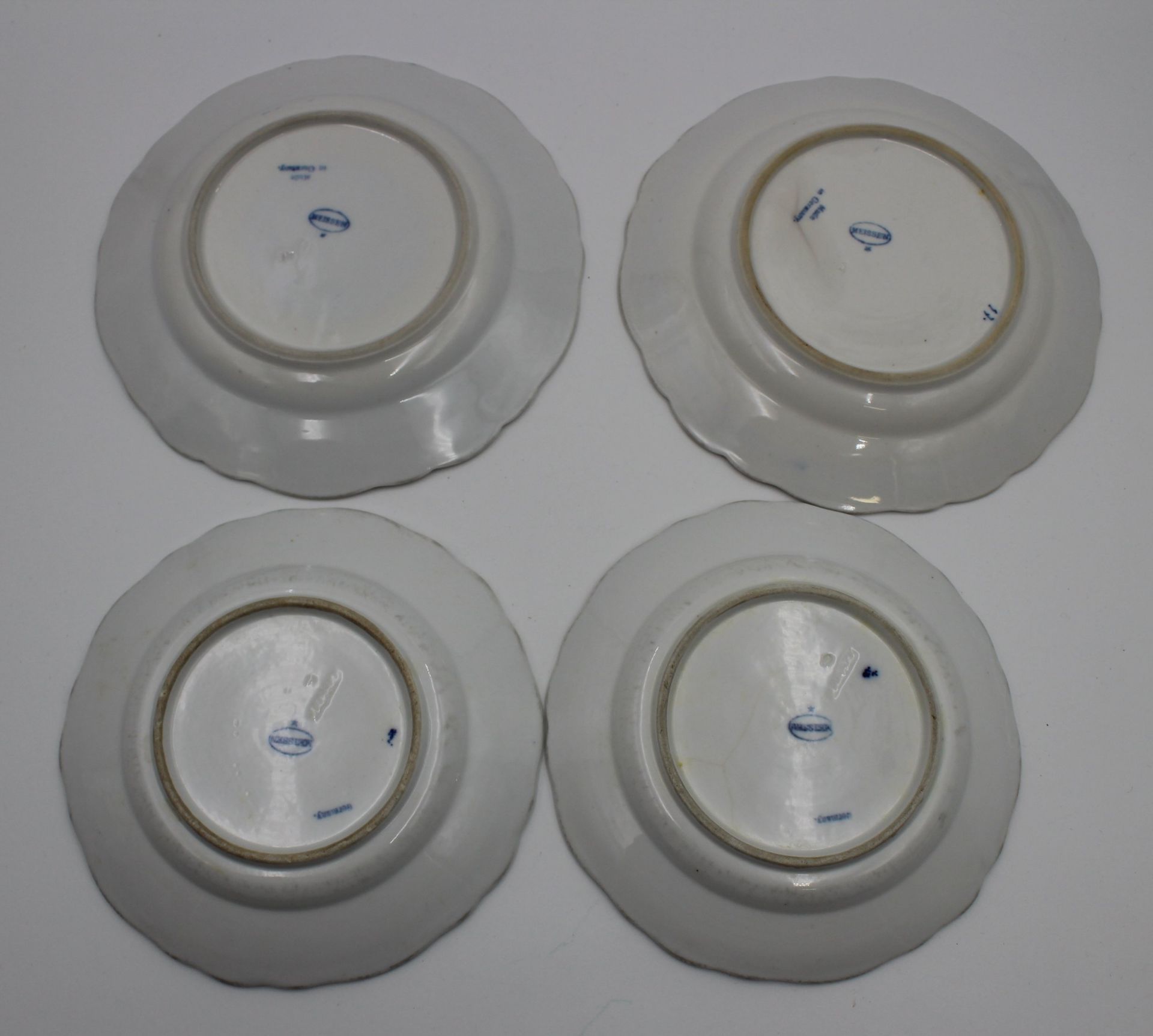 4x div. Teller, Stadt Meissen, Zwiebelmuster, 2x D-19cm und 2x D-16,5cm (1x Altriss) - Bild 2 aus 4