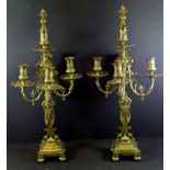 2 große Jugendstil Bronzen Kerzenleuchter, H. 60cm, zus. 7,6KG (Flammen können variiert werrden)