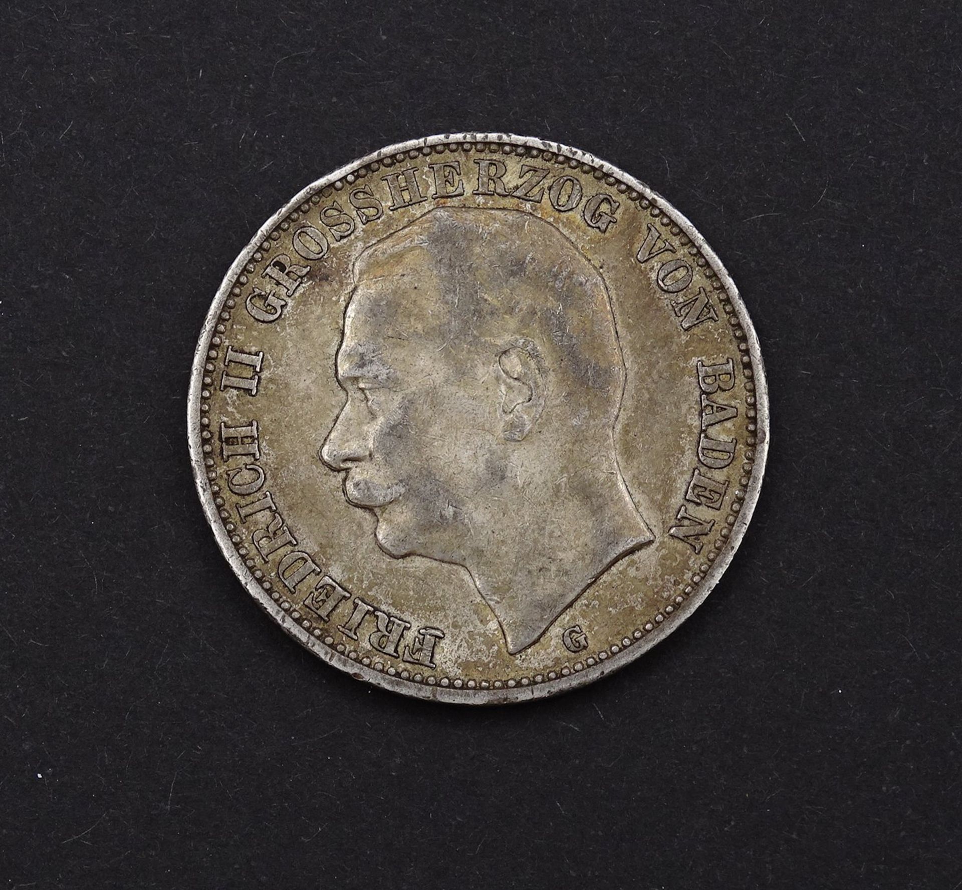 Drei Mark 1912 Friedrich II Grossherzog von Baden G, 16,52g.,D. 32,9mm