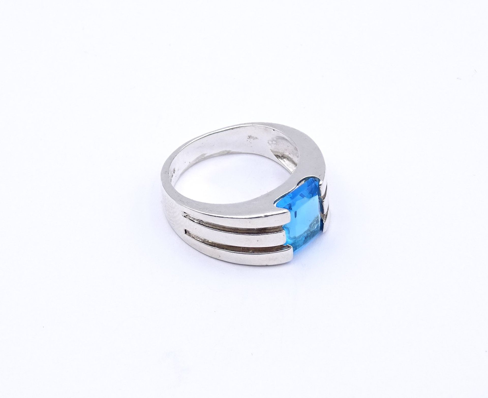 835er Silber Ring mit Farbstein, 8,0g., RG 57 - Bild 3 aus 5