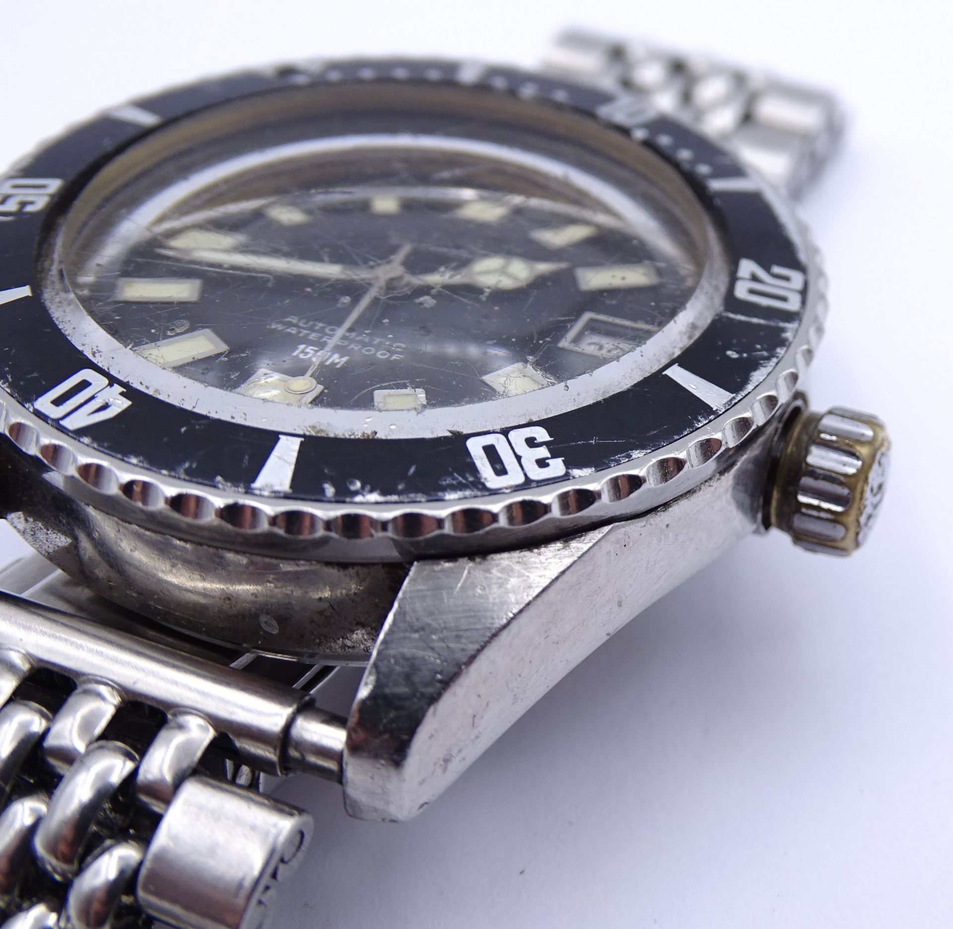 Herren Armbanduhr Citizen Diver, Cal. 5430, Automatikwerk, Werk läuft, starke Alters und Gebrauchss - Bild 13 aus 16
