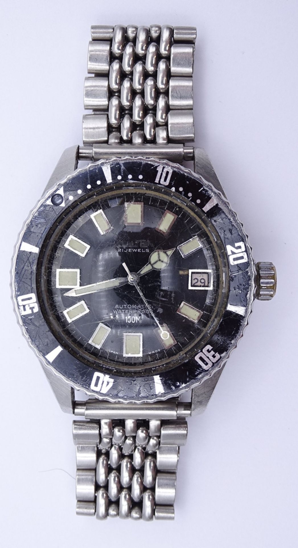 Herren Armbanduhr Citizen Diver, Cal. 5430, Automatikwerk, Werk läuft, starke Alters und Gebrauchss - Bild 12 aus 16