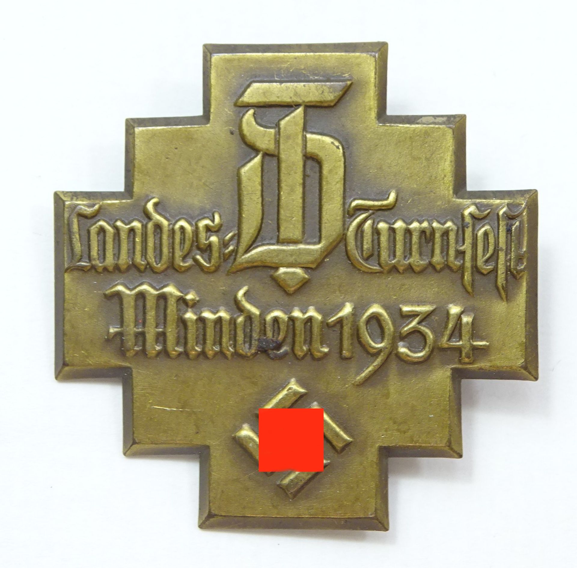 2 Anstecker, Sturmabzeichen und "Landesturnfest Minden 1934", dieses mit Hersteller auf der Rücksei - Bild 2 aus 5