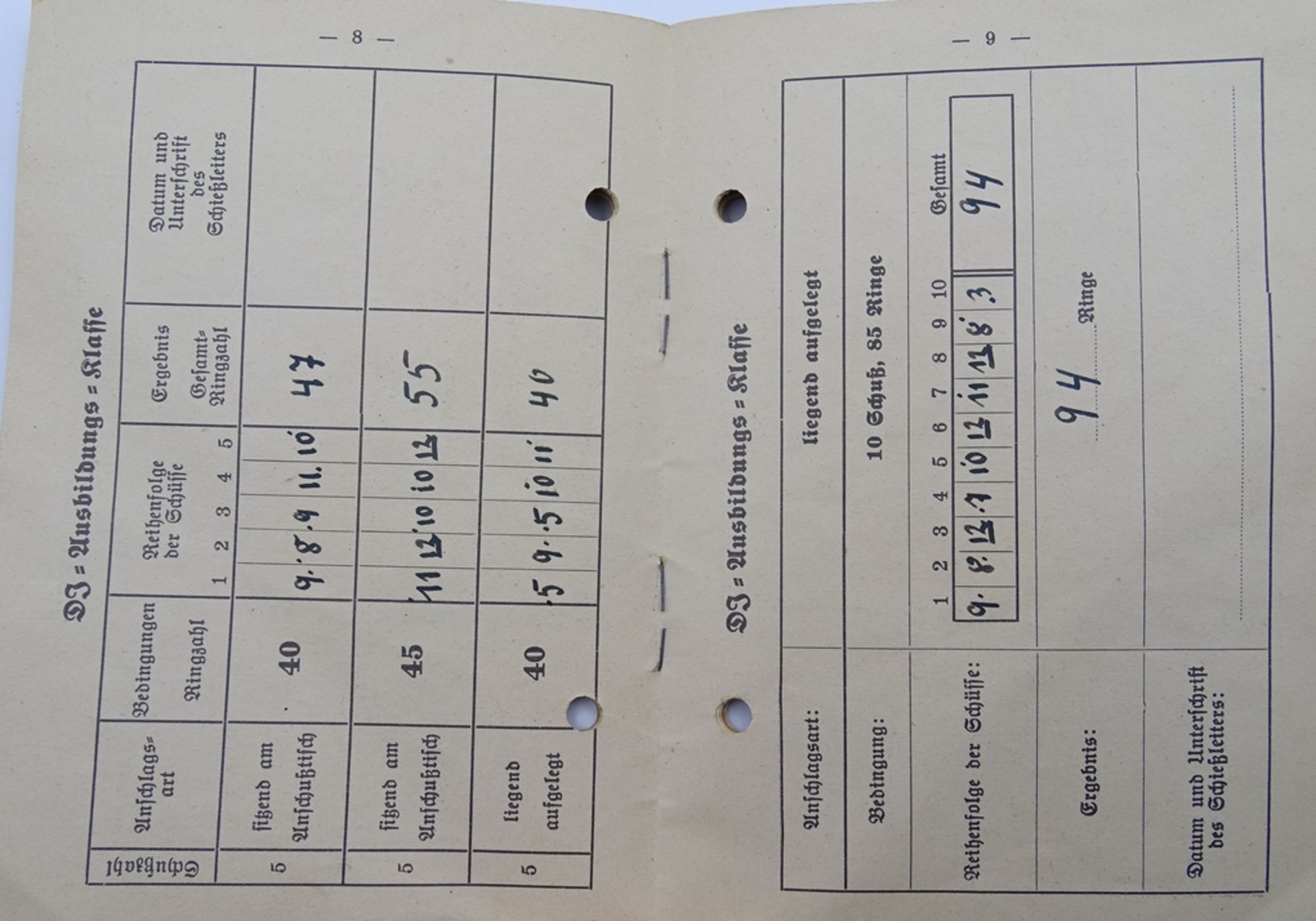 DJ in der HJ, Schießbuch (Luftgewehr) , Sonderklasse erfüllt - Bild 7 aus 11