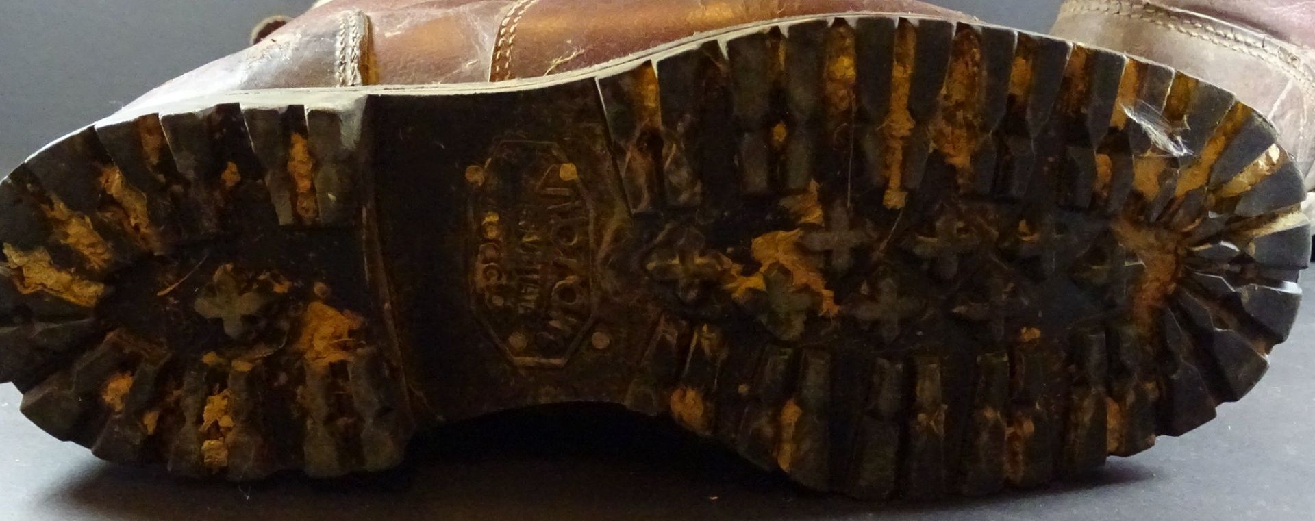 Paar Filzstiefel,braunes Leder, (Wachstiefel) H. 39cm, Alters- und Gebrauchsspuren - Bild 5 aus 6