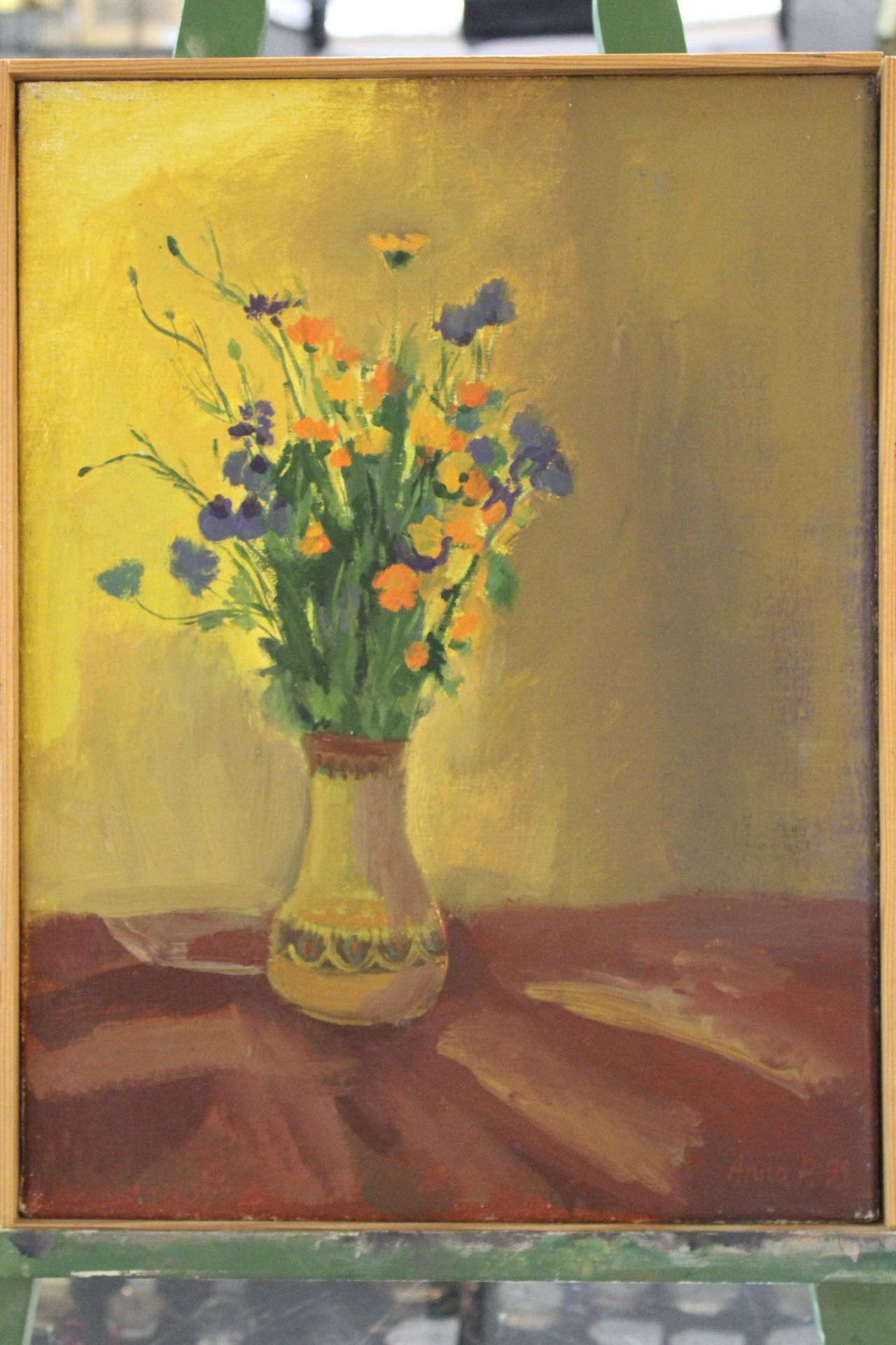 Anna Pomykalska, (geb 1970) "Blumenstrauss" Öl/Leinen, 40x30 cm, gerahmt