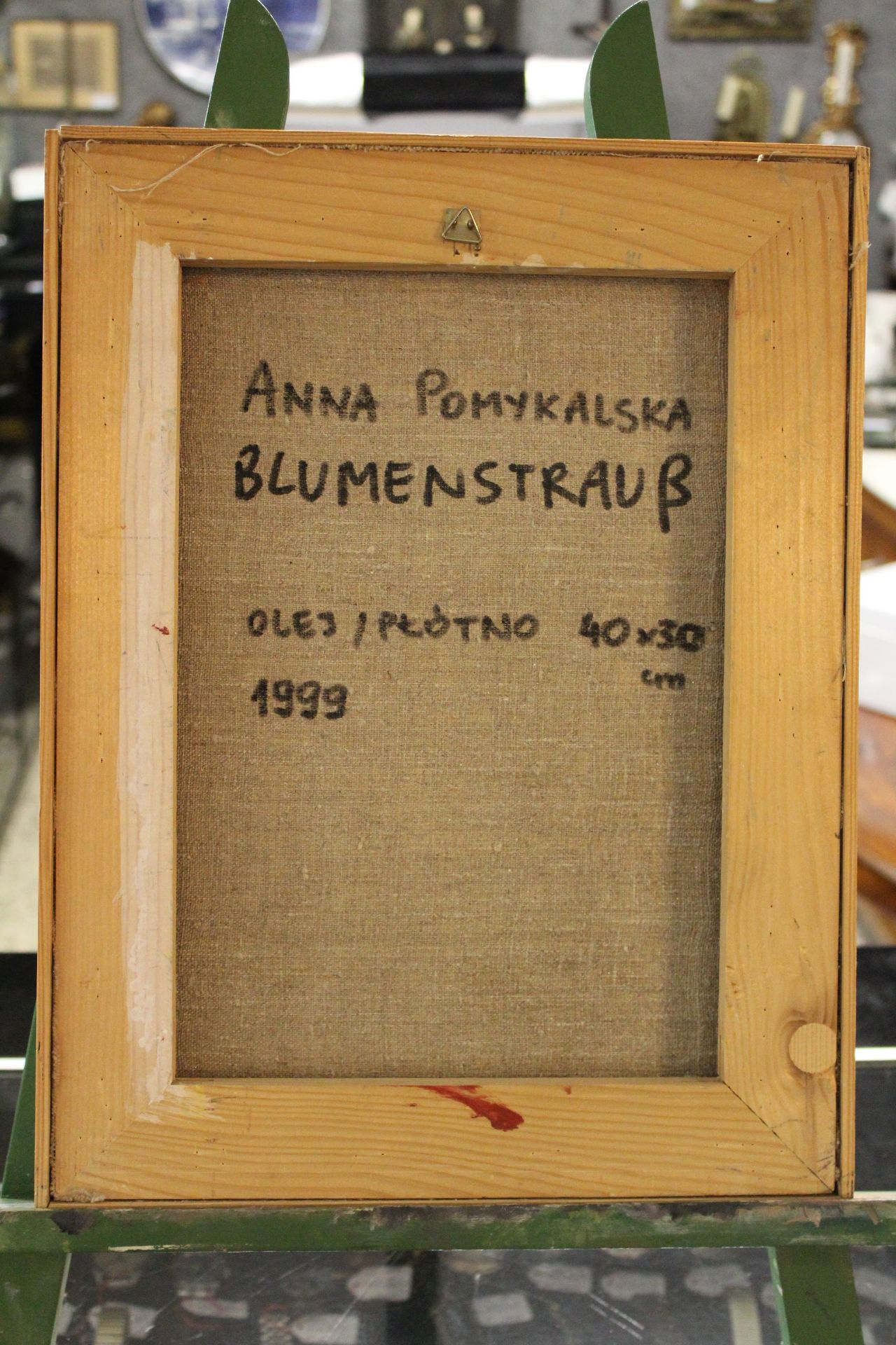 Anna Pomykalska, (geb 1970) "Blumenstrauss" Öl/Leinen, 40x30 cm, gerahmt - Bild 4 aus 4
