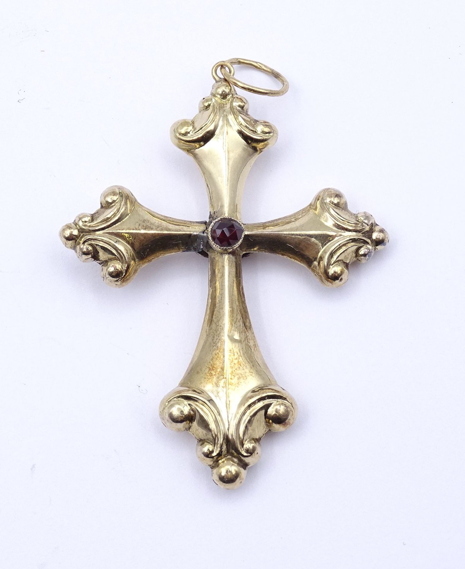 Großer Brust Kreuz Anhänger, GG um 14K, unles.gestempelt, L. 6,2cm, 5,6 (gefüllt) - Bild 4 aus 4