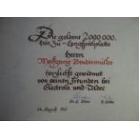 "Die Goldene Hör Zu Schallplatte" 1967, in Lederkassette, innen Blatt mit Widmung für Herrn Wolfgan