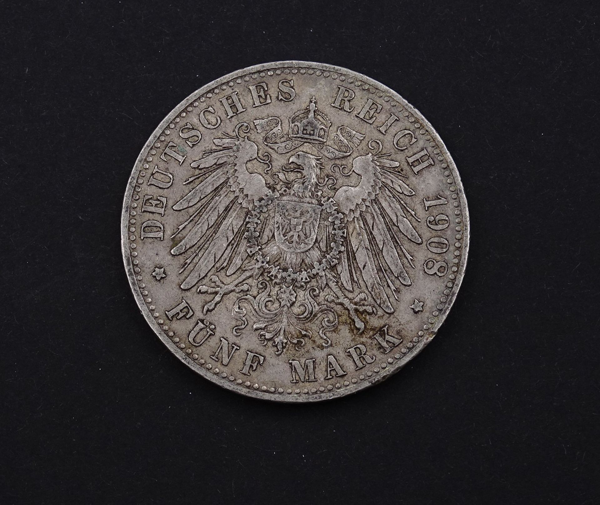 Fünf Mark 1908 Otto König von Bayern D, 27,66g., D. 38,0mm - Bild 2 aus 2