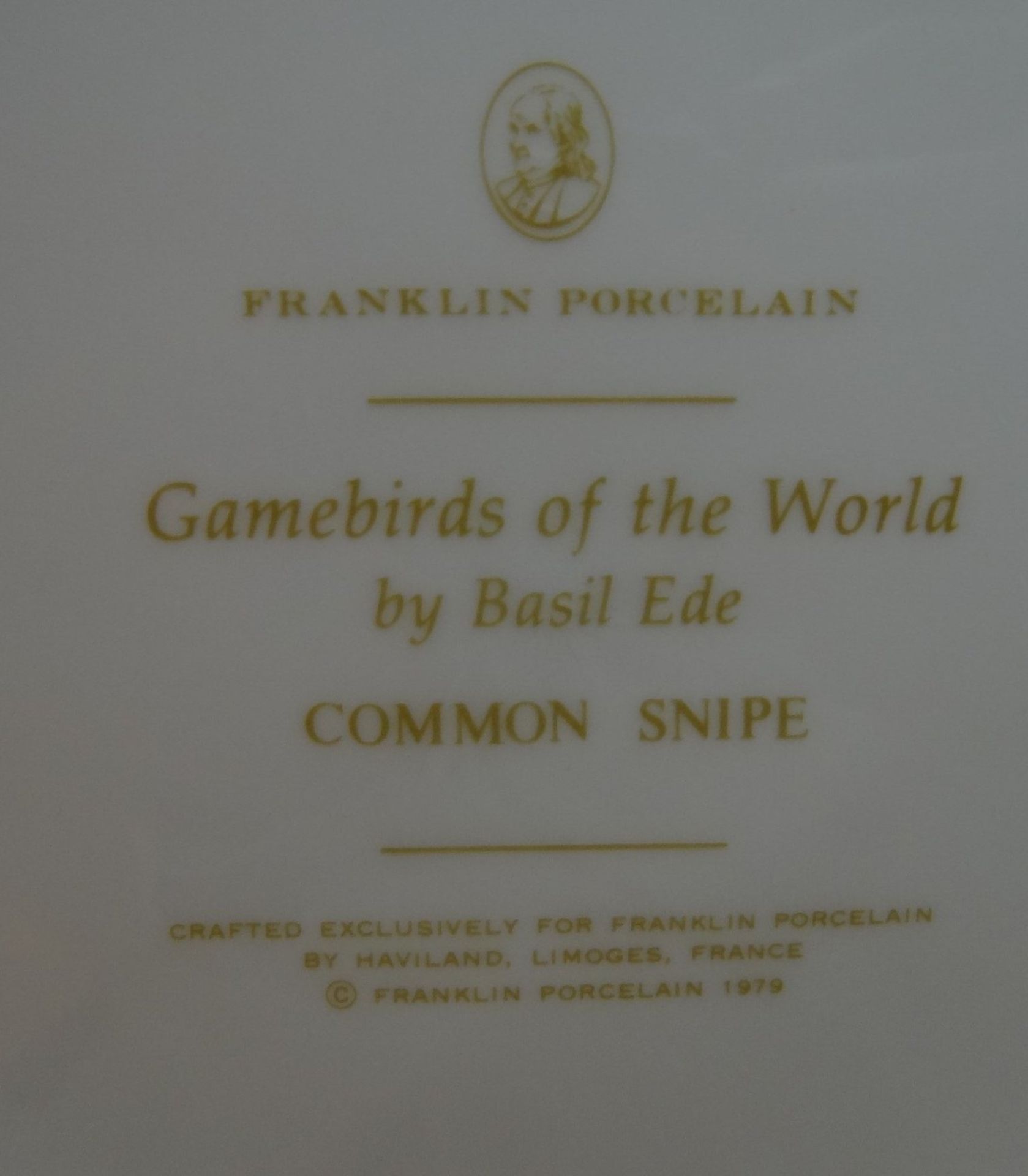 12 Vogelteller "Gamebirds of the world" Franklin Porzellan, made by Haviland/Limoges. mit Zertifika - Bild 9 aus 9