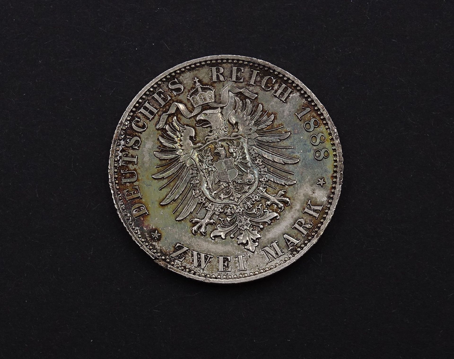 Zwei Mark 1888 Friedrich Deutscher Kaiser König von Preussen A, 11,09g.,D. 28,0mm - Bild 2 aus 2