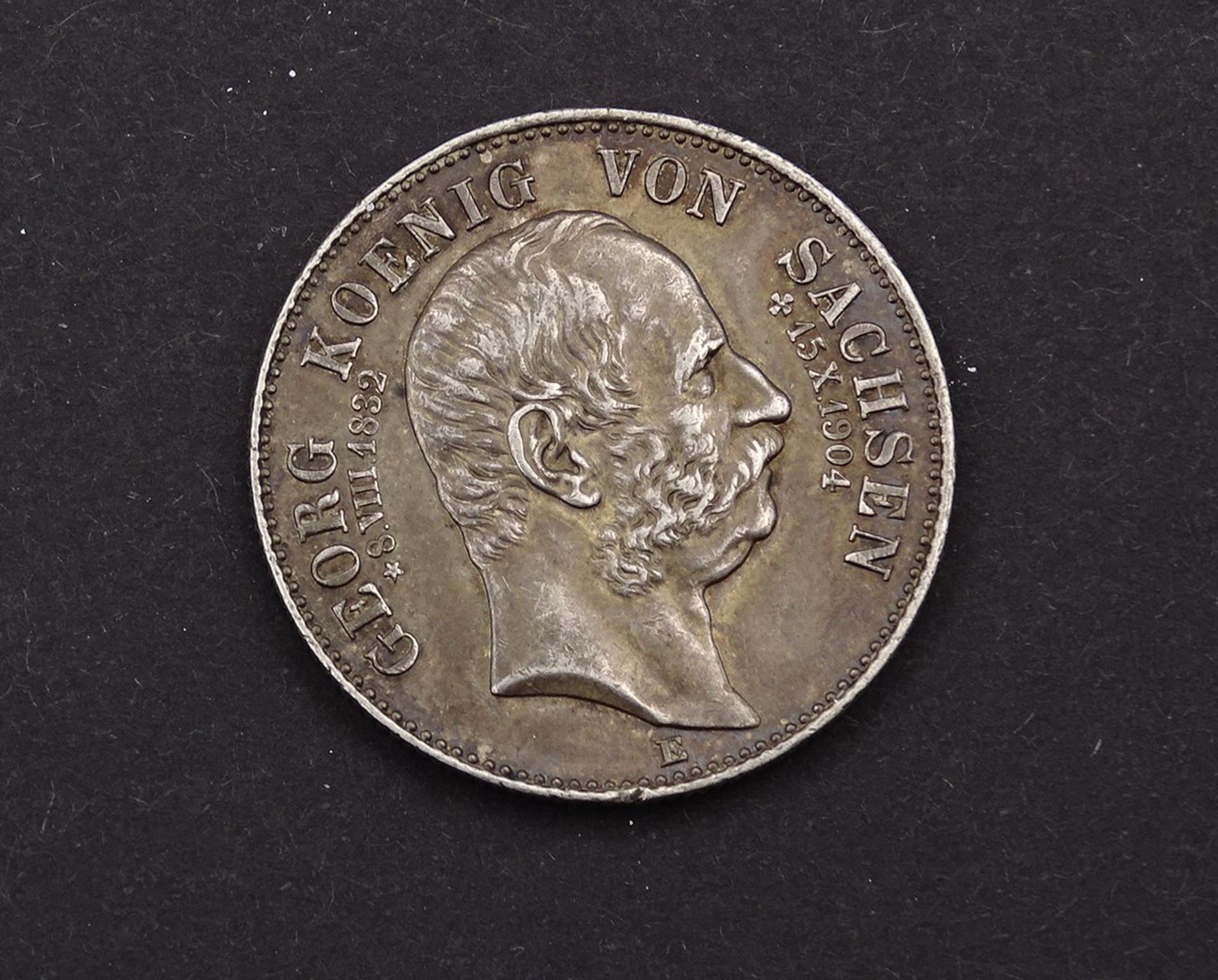 Zwei Mark 1904 Georg König von Sachsen E, Auf den Tod des Königs, 11,10g., D. 27,9mm