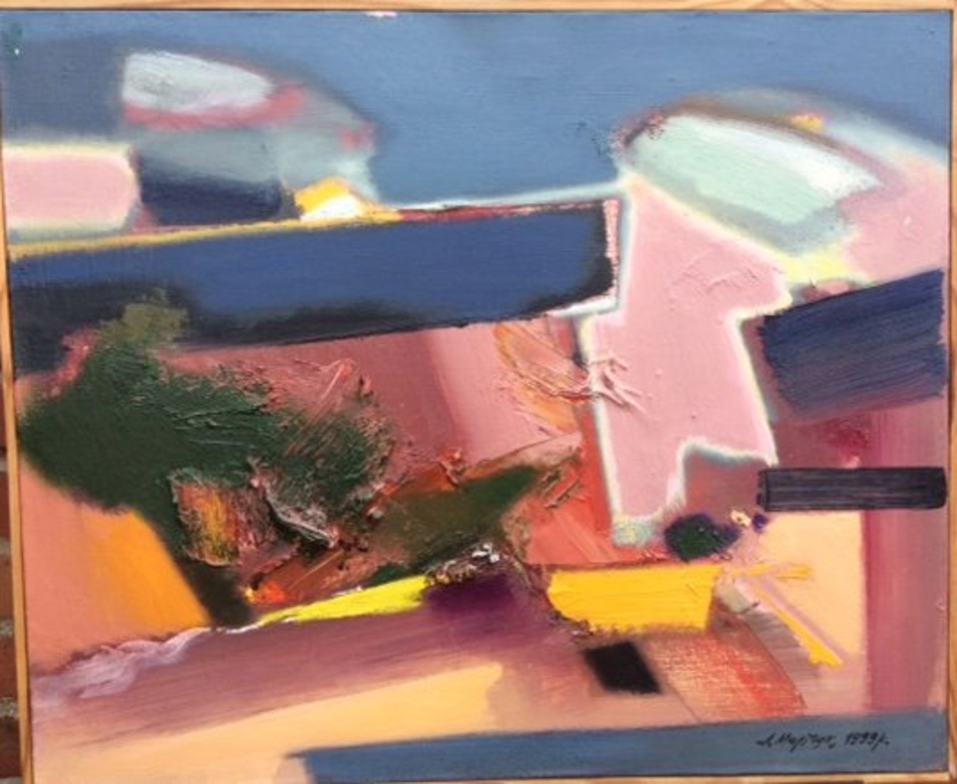 Anatolij Martschuk (1956) 1997 "Violettes Motiv" Öl/Leinen, 50x61 cm,