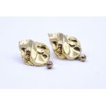 Paar Biedermeier Gold Ohrringe, 14K, zus.3,4g (gefüllt), L. 3,7cm