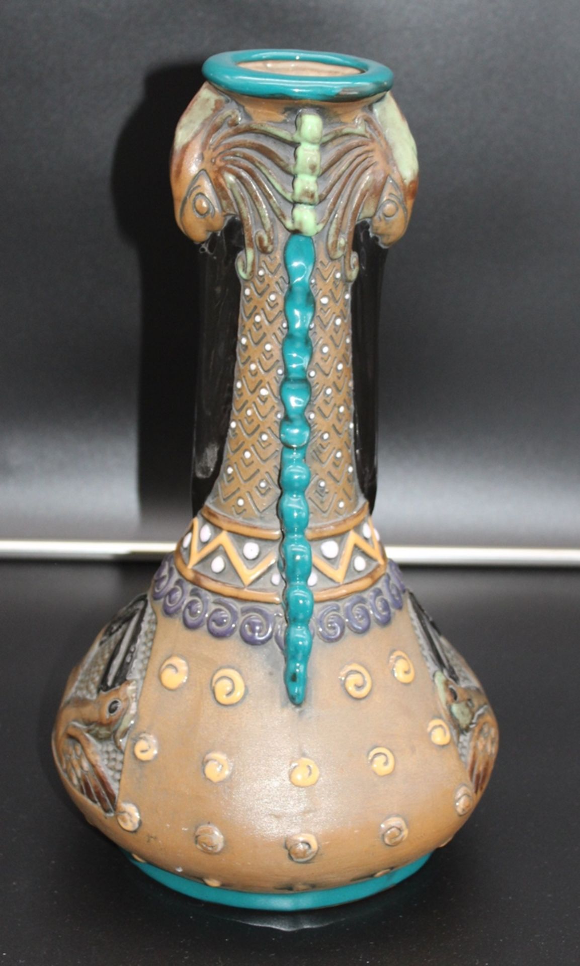 sehr schöne Art-Déco Vase, Amphora Austria, Modellnr. 1002, tadelloser Zustand, H-35,5cm. - Image 2 of 6