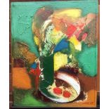 Anatalij Martschuk (1956) 1997"Blumenstraus" Öl/Leinen, 50x140 cm