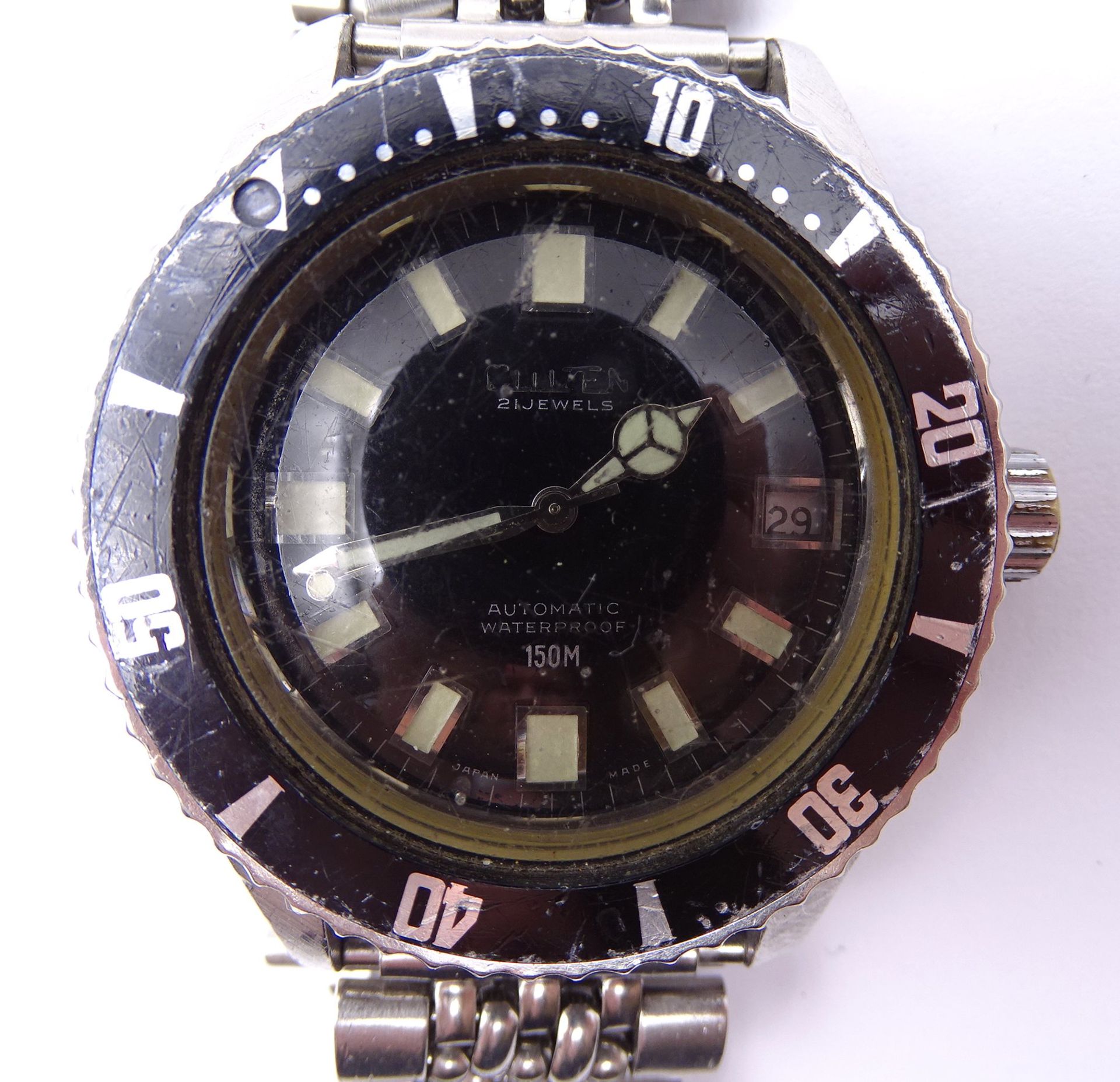 Herren Armbanduhr Citizen Diver, Cal. 5430, Automatikwerk, Werk läuft, starke Alters und Gebrauchss - Bild 14 aus 16